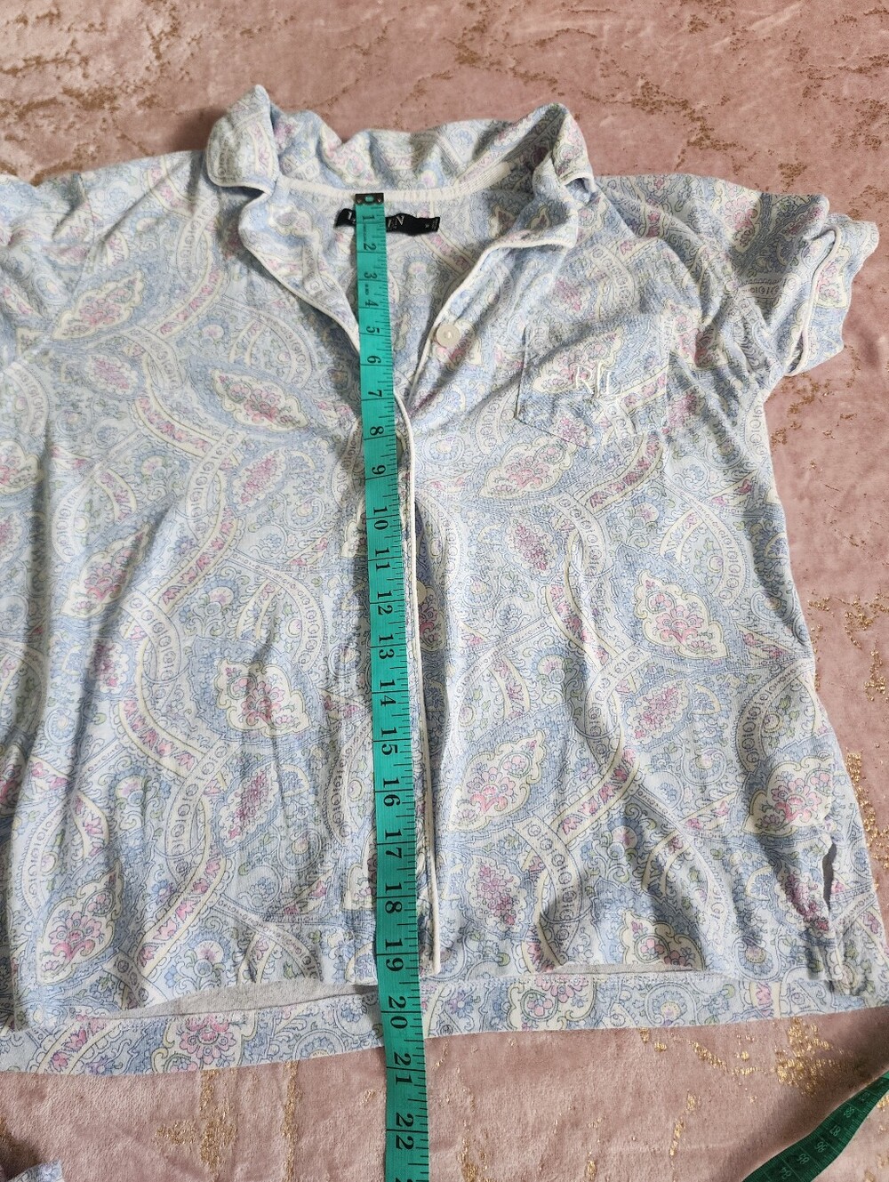 LAUREN RALPH LAUREN | Light Blue Paisley Short-Sleeve Pajama Set - Picture 14 of 16